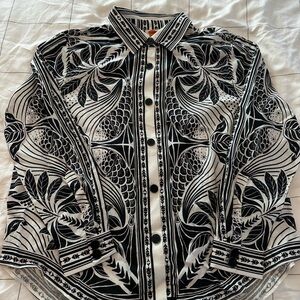 NWT- FARM Rio Monochrome Elegance Scarf Shirt